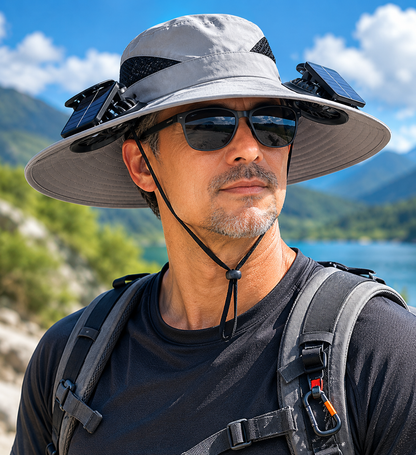 Father's Day Best Sellers ☀️Solar-Powered Outdoor Cooling Fan Hat With Mist