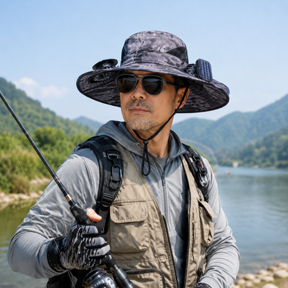 Father's Day Best Sellers ☀️Solar-Powered Outdoor Cooling Fan Hat With Mist