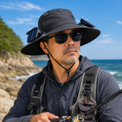 Father's Day Best Sellers ☀️Solar-Powered Outdoor Cooling Fan Hat With Mist
