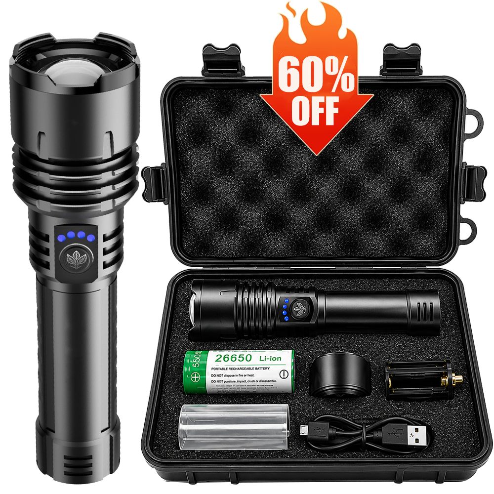 🔥60% OFF! 🔦 Super Bright UltimateLED Tactical Flashlight, Military-Grade Toughness - 80X Brightness, Cree LEDs