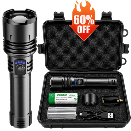🔥60% OFF! 🔦 Super Bright UltimateLED Tactical Flashlight, Military-Grade Toughness - 80X Brightness, Cree LEDs