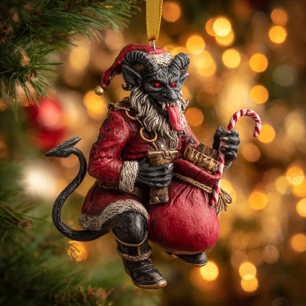 2026 Krampus Christmas Acrylic Ornament – Dark Holiday Mischief Collection