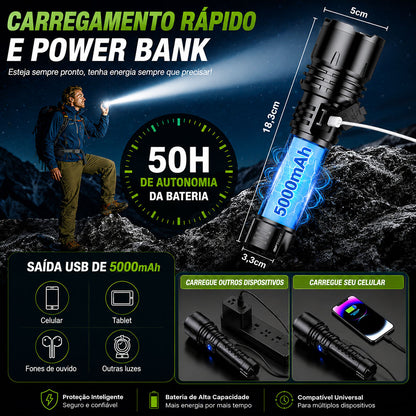 🔥60% DE DESCONTO!!⏰ 🔦 Super Bright Ultimate Tactical Flashlight, Resistência de Grau Militar – Feita para Qualquer Emergência