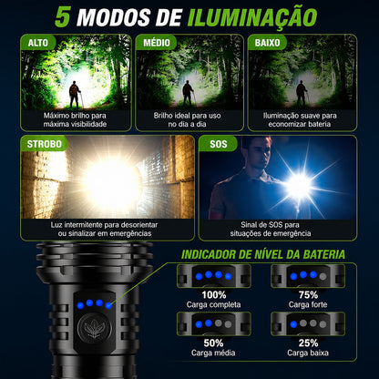 🔥60% DE DESCONTO!!⏰ 🔦 Super Bright Ultimate Tactical Flashlight, Resistência de Grau Militar – Feita para Qualquer Emergência