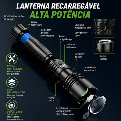 🔥60% DE DESCONTO!!⏰ 🔦 Super Bright Ultimate Tactical Flashlight, Resistência de Grau Militar – Feita para Qualquer Emergência