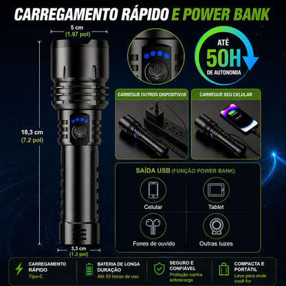 🔥60% DE DESCONTO!!⏰ 🔦 Super Bright Ultimate Tactical Flashlight, Resistência de Grau Militar – Feita para Qualquer Emergência