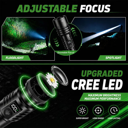 🔥DEAL 70% OFF!!⏰ 🔦 Super Bright Ultimate Tactical Flashlight, 80X Brightness, 120H RUN TIME, Military-Tough CREE LED Power
