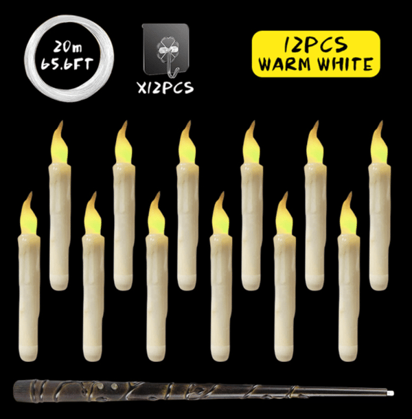 2025 Holiday Magic Flameless Floating Candles (12PCs With Wand)