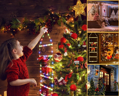 TLOPA® LED Christmas Ladder Decoration Lights with Santa Claus