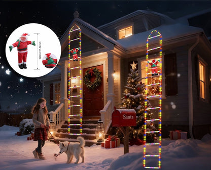 TLOPA® LED Christmas Ladder Decoration Lights with Santa Claus