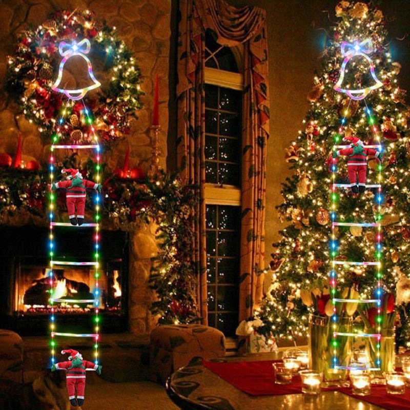 TLOPA® LED Christmas Ladder Decoration Lights with Santa Claus