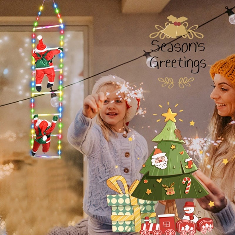 TLOPA® LED Christmas Ladder Decoration Lights with Santa Claus
