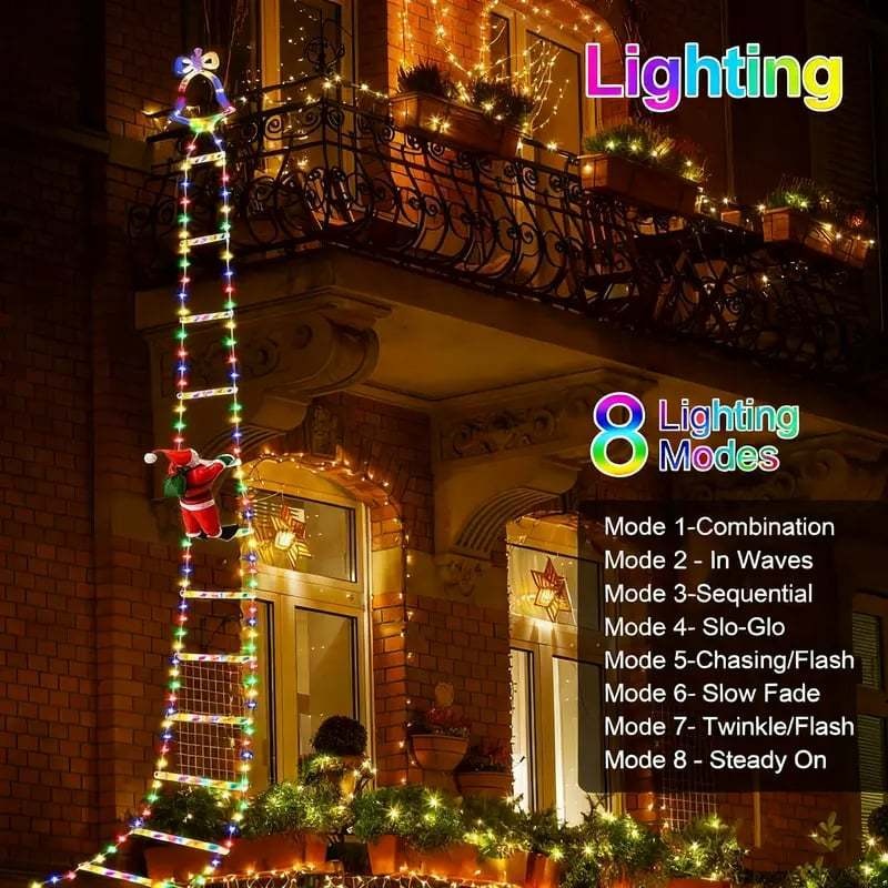 TLOPA® LED Christmas Ladder Decoration Lights with Santa Claus