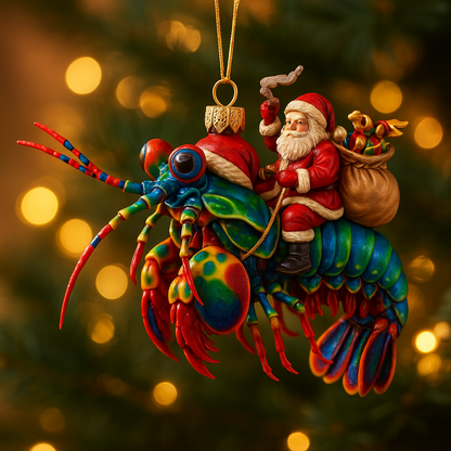 Christmas Octopus Acrylic Ornament – Deep Sea Holiday Magic