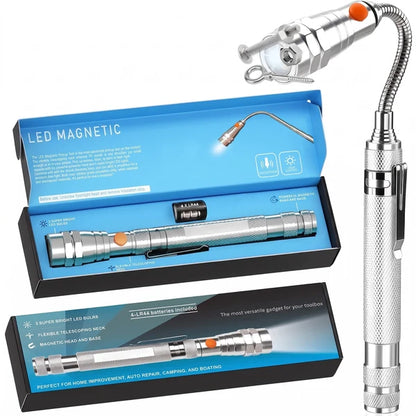 70% OFF! 🔦 Telescoping Magnetic Flashlight with Flexible LED Pickup Tool