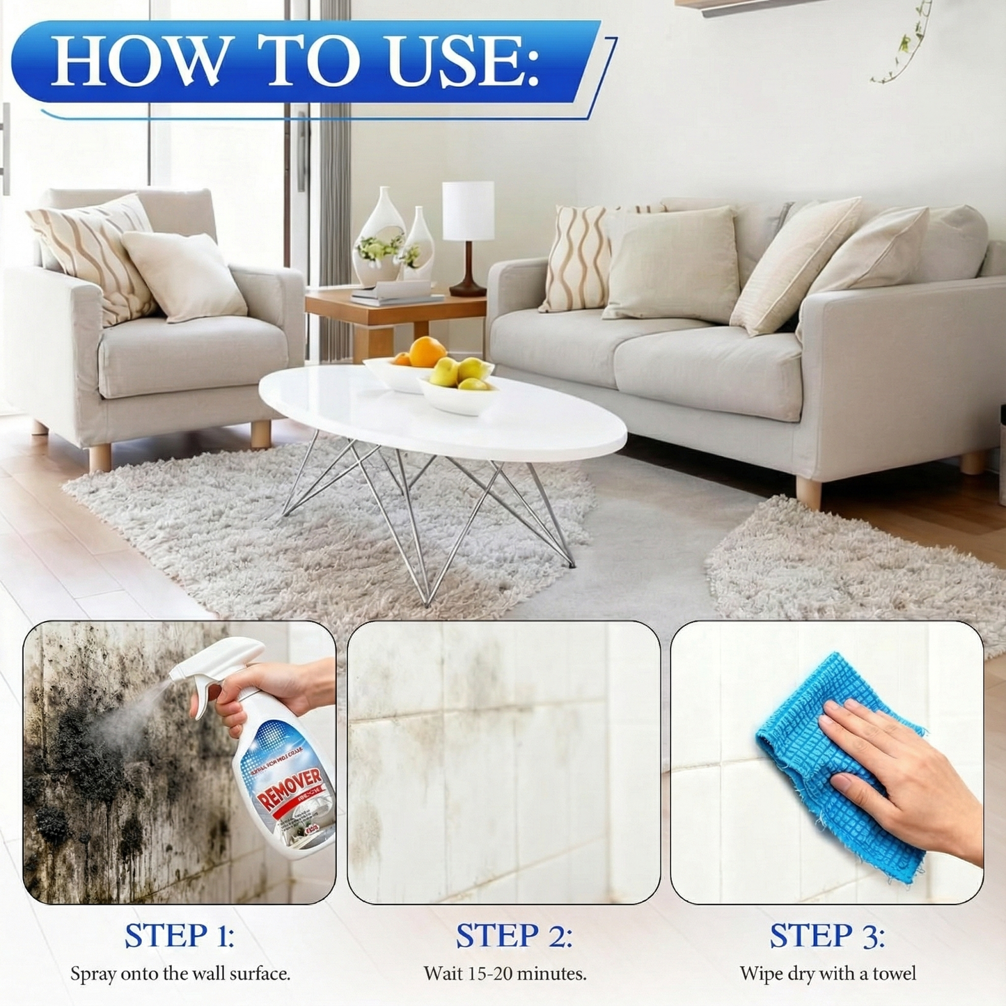 🎉EXCLUSIVE DEAL: UP TO 60% OFF Today Only!🔥Trilumia® Fast Acting Anti-Mold Wall Cleaner Spray🔥