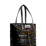 Math Gives Us Hope That Every Problem Has A Solution DNRZ30088955ZR Leather Tote Bag