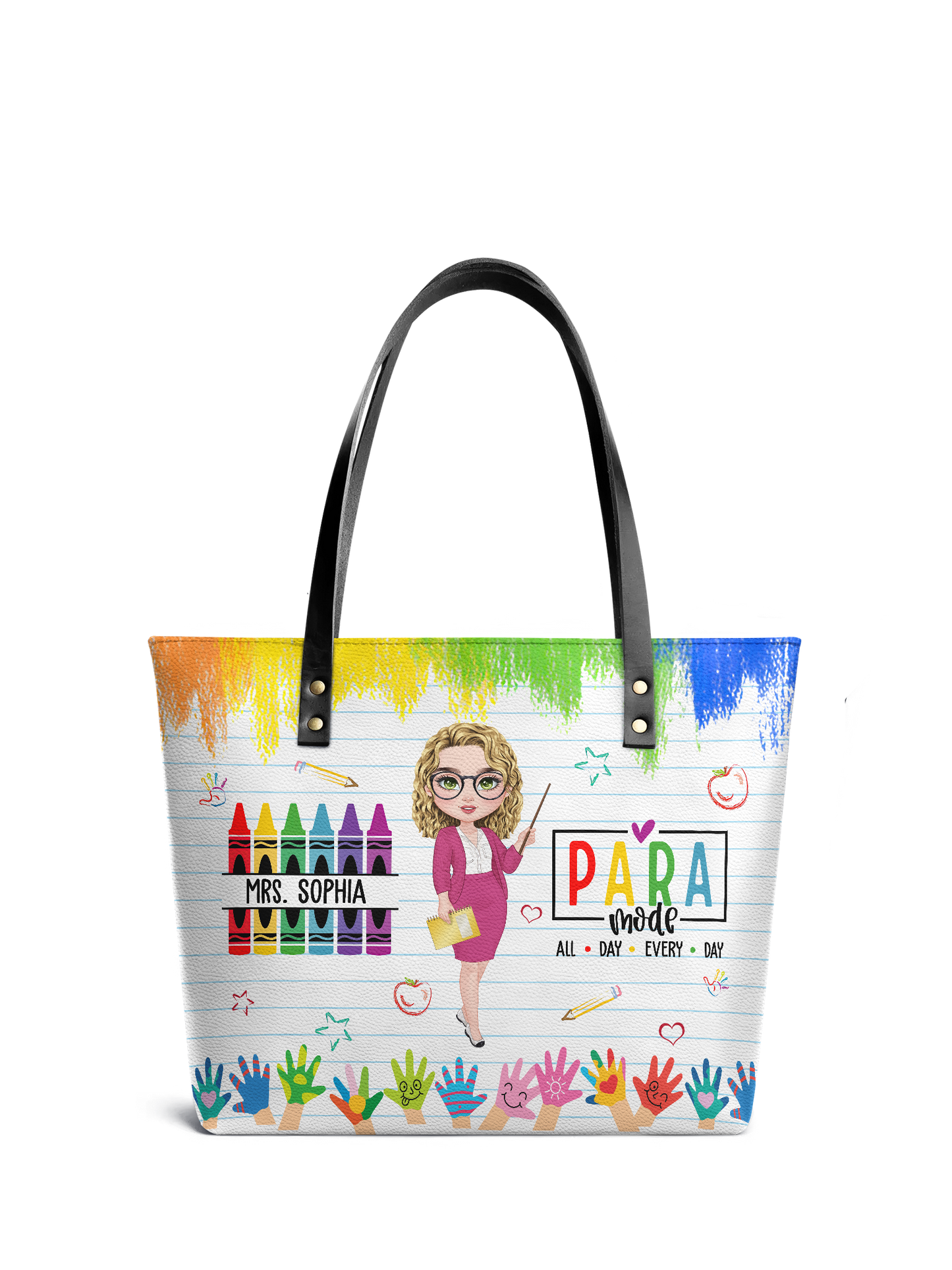 Paraeducator Teacher Leather Tote Bag