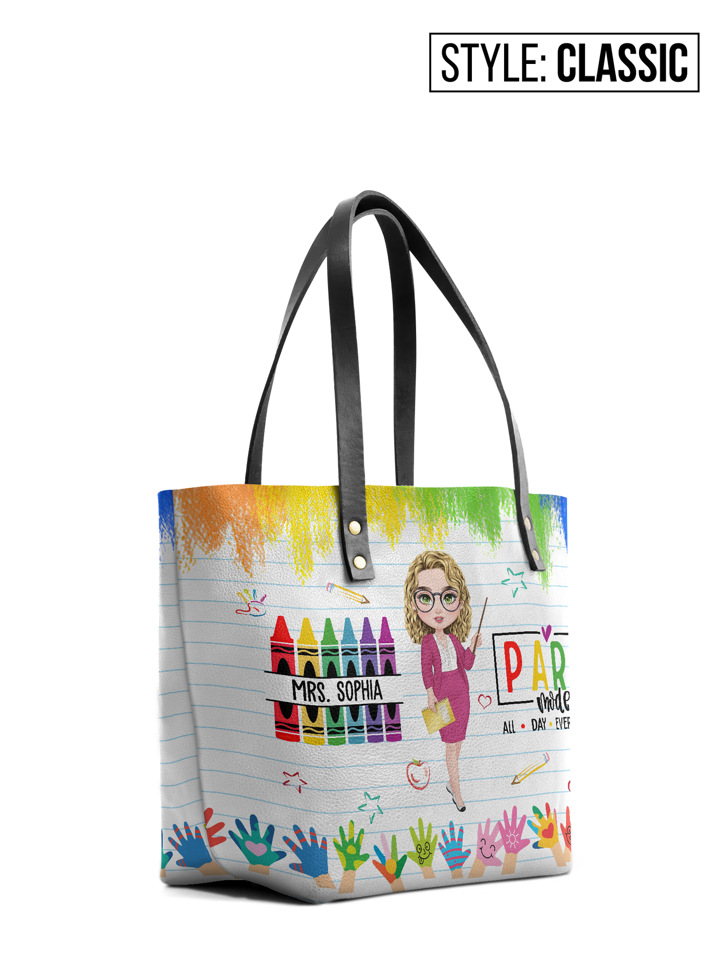 Paraeducator Teacher Leather Tote Bag