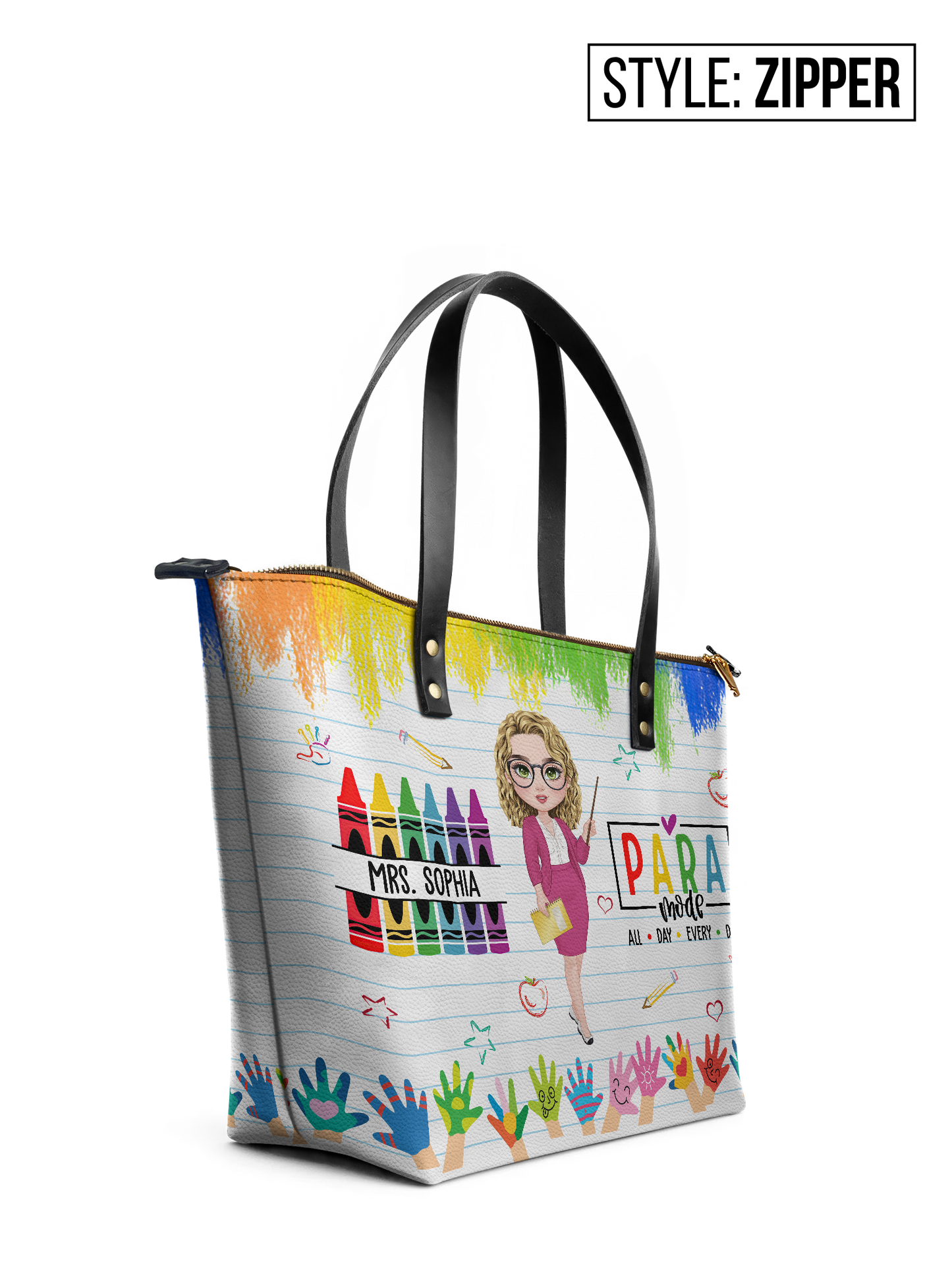 Paraeducator Teacher Leather Tote Bag