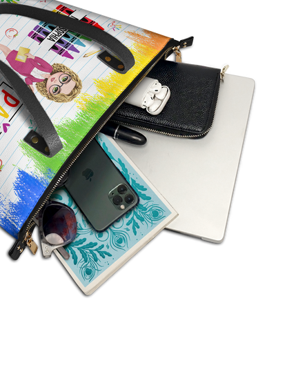 Paraeducator Teacher Leather Tote Bag