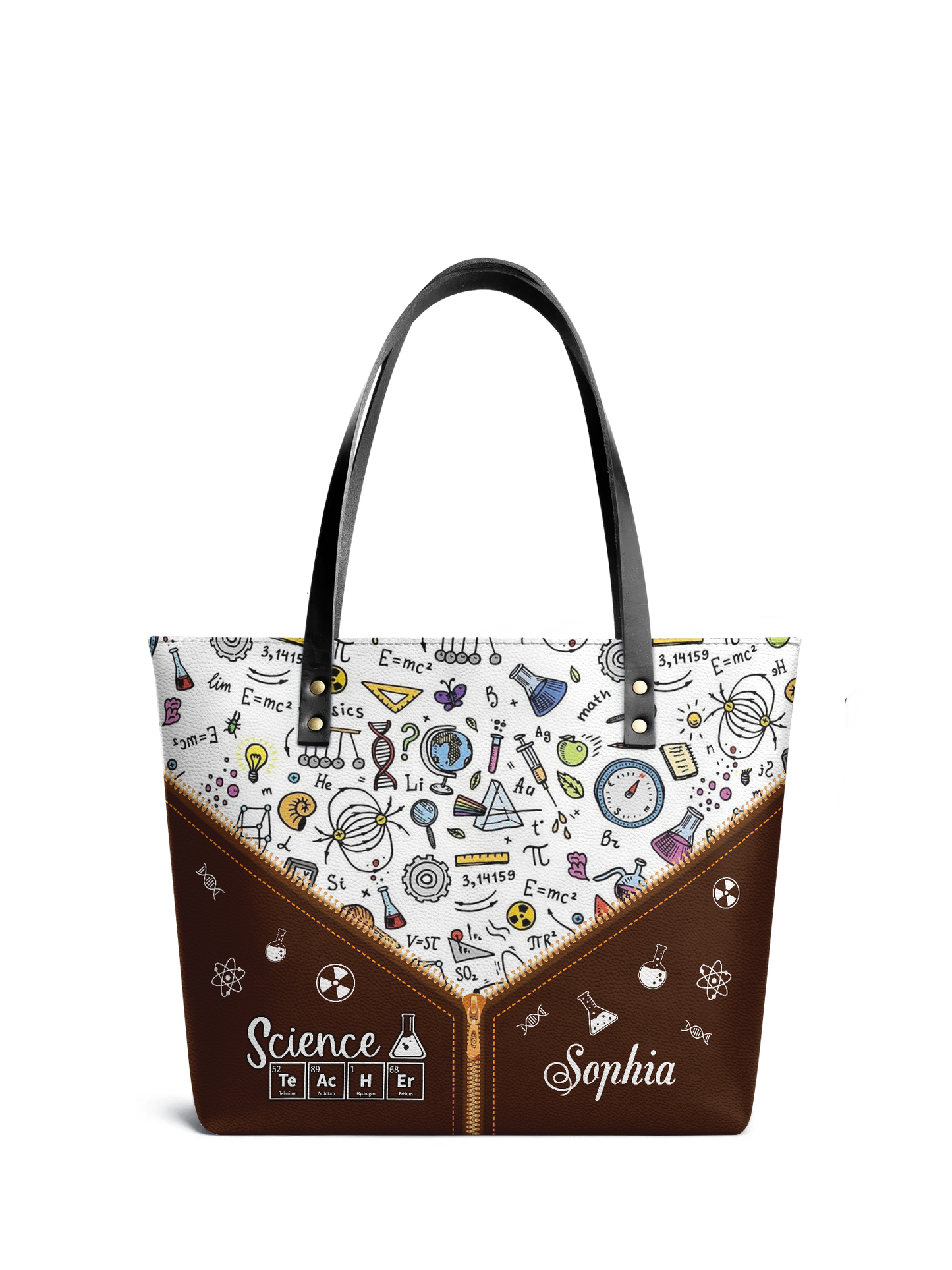 Science Teacher Chemical Elements Leather Tote Bag