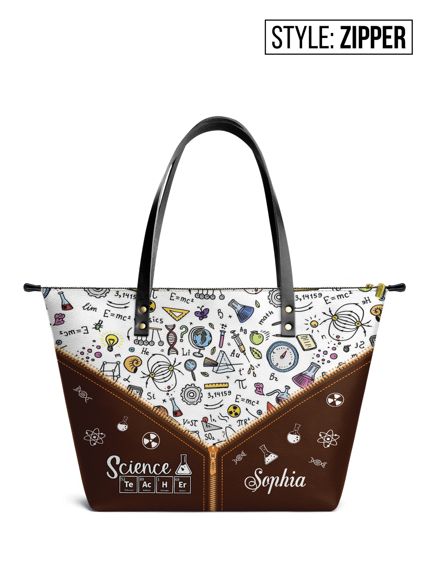 Science Teacher Chemical Elements Leather Tote Bag