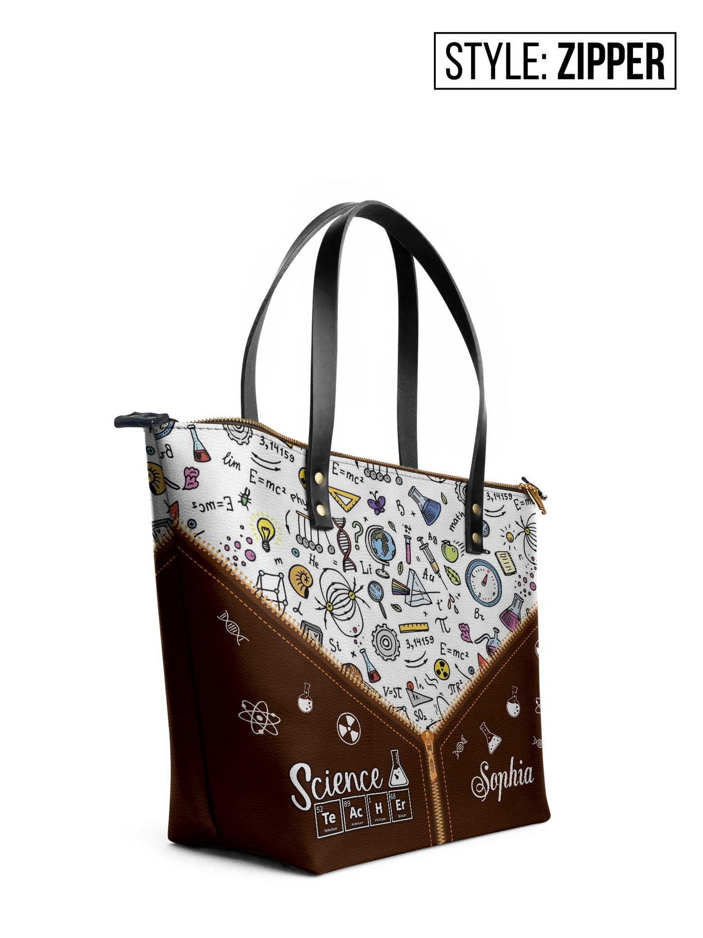 Science Teacher Chemical Elements Leather Tote Bag