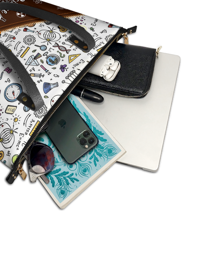 Science Teacher Chemical Elements Leather Tote Bag