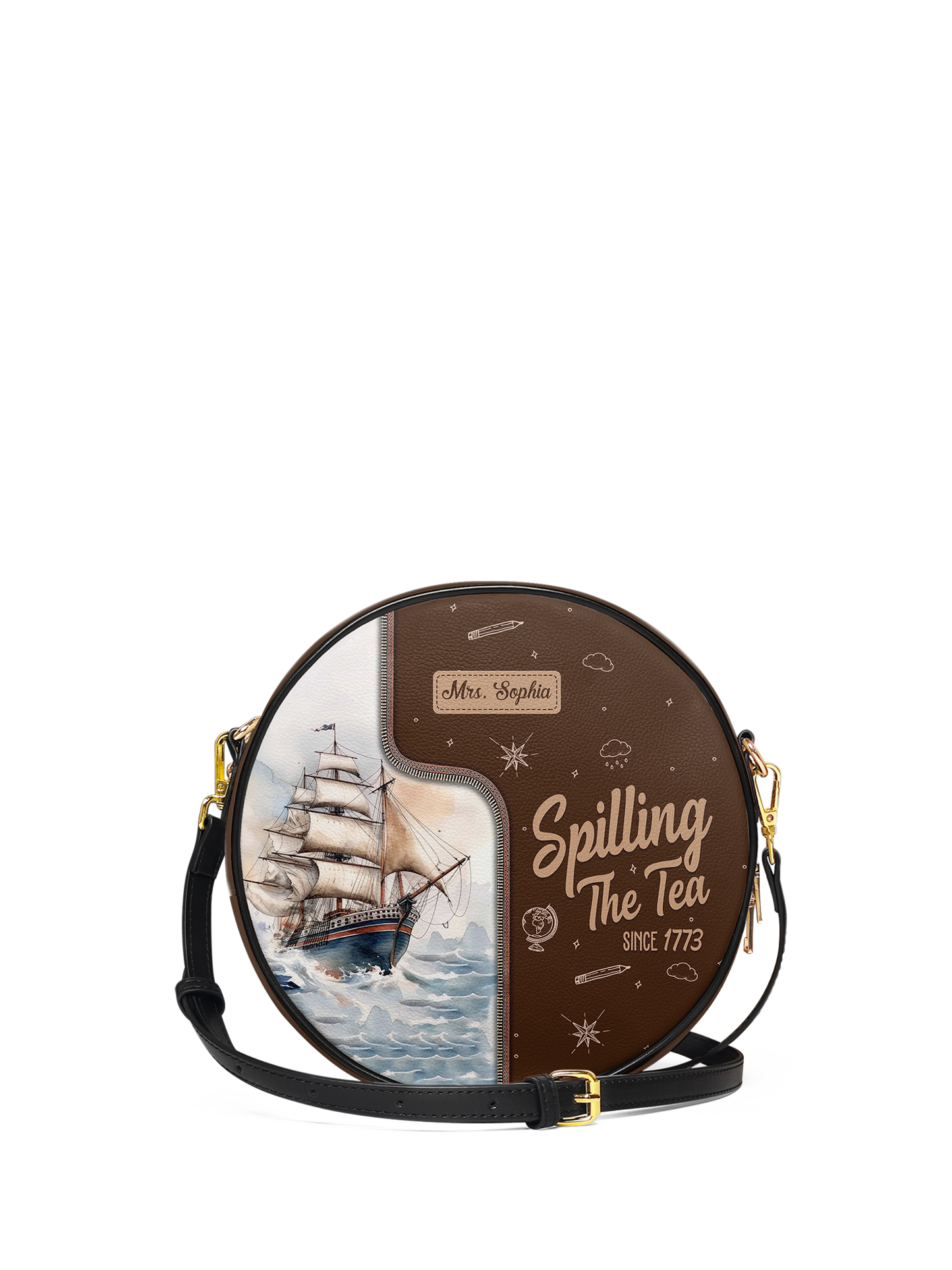 Spilling The Tea Since Circle Crossbody Bag