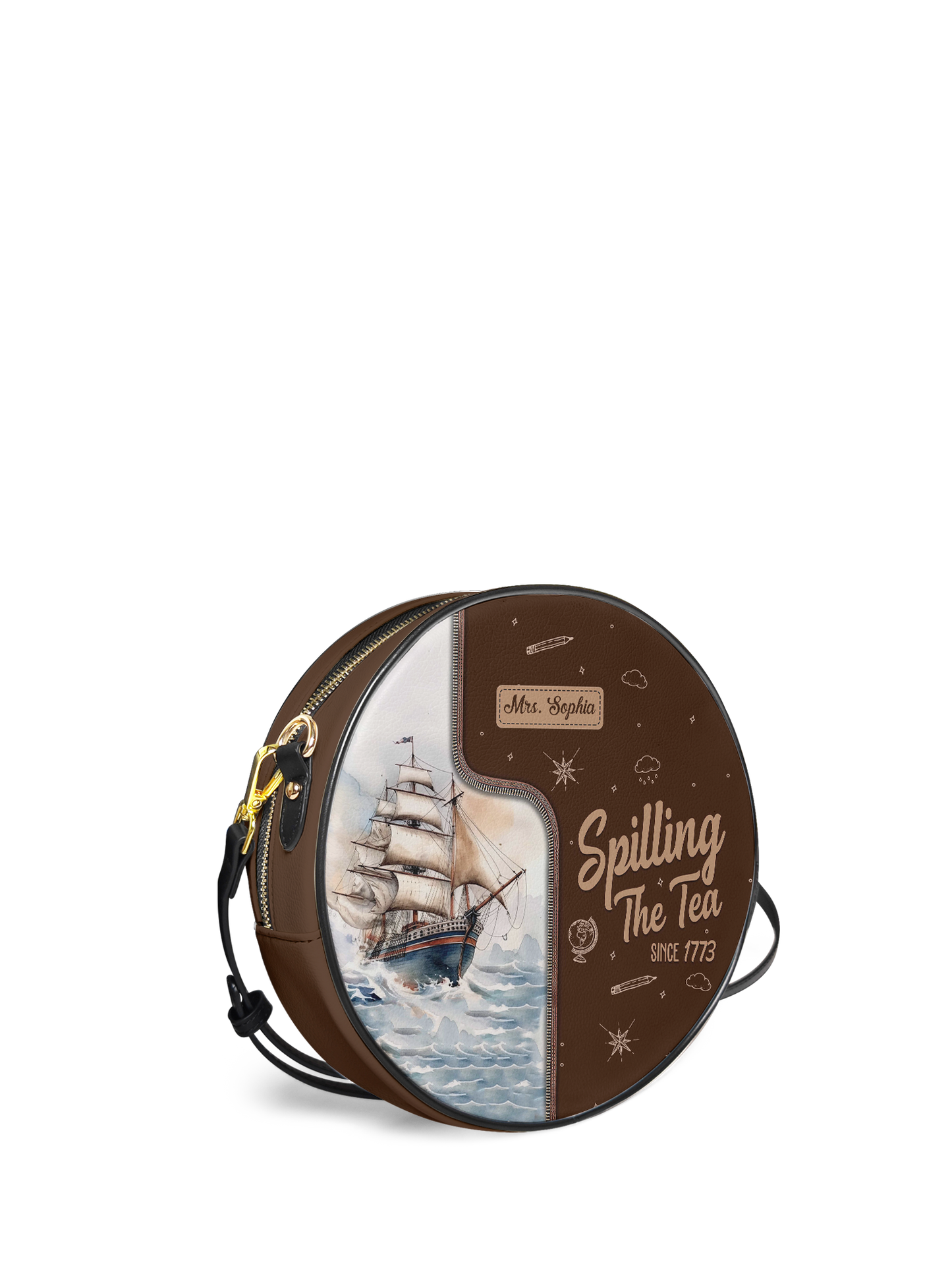 Spilling The Tea Since Circle Crossbody Bag