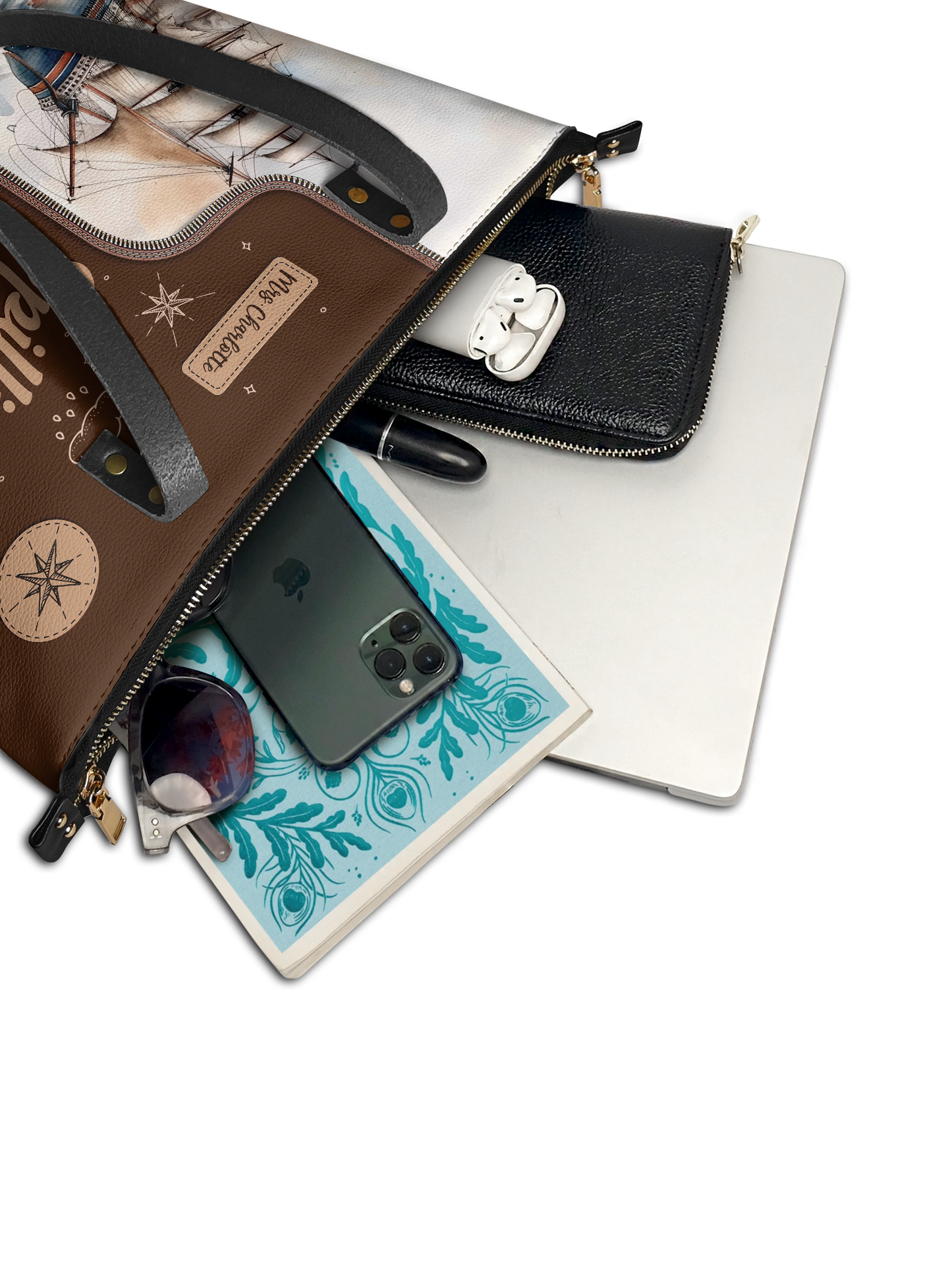 Spilling The Tea Since Leather Tote Bag