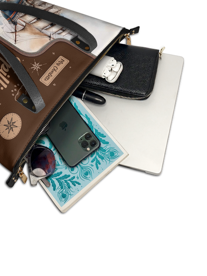 Spilling The Tea Since Leather Tote Bag