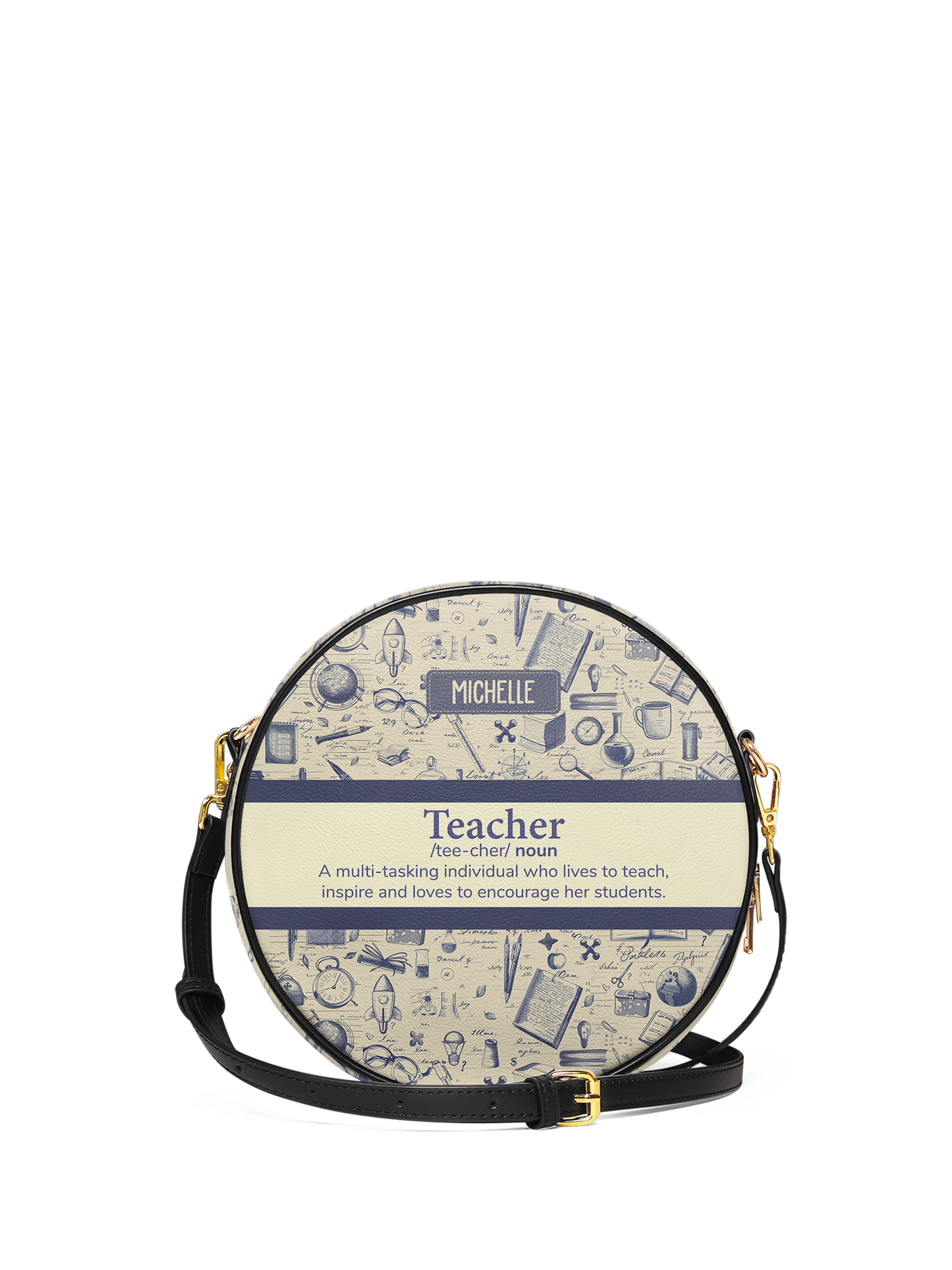 Teacher Noun Circle Crossbody Bag