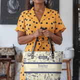 Teacher Noun DNRZ30085485NR Leather Tote Bag