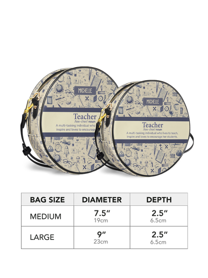 Teacher Noun Circle Crossbody Bag