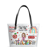 Teacher Teach Love Inspire DNRZ30089224ND Leather Tote Bag