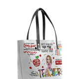 Teacher Teach Love Inspire DNRZ30089224ND Leather Tote Bag