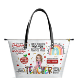Teacher Teach Love Inspire DNRZ30089224ND Leather Tote Bag