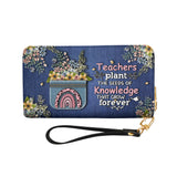 Teachers Plant Seeds Of Knowledge DNRZ17050175YZ Zip Around Leather Wallet