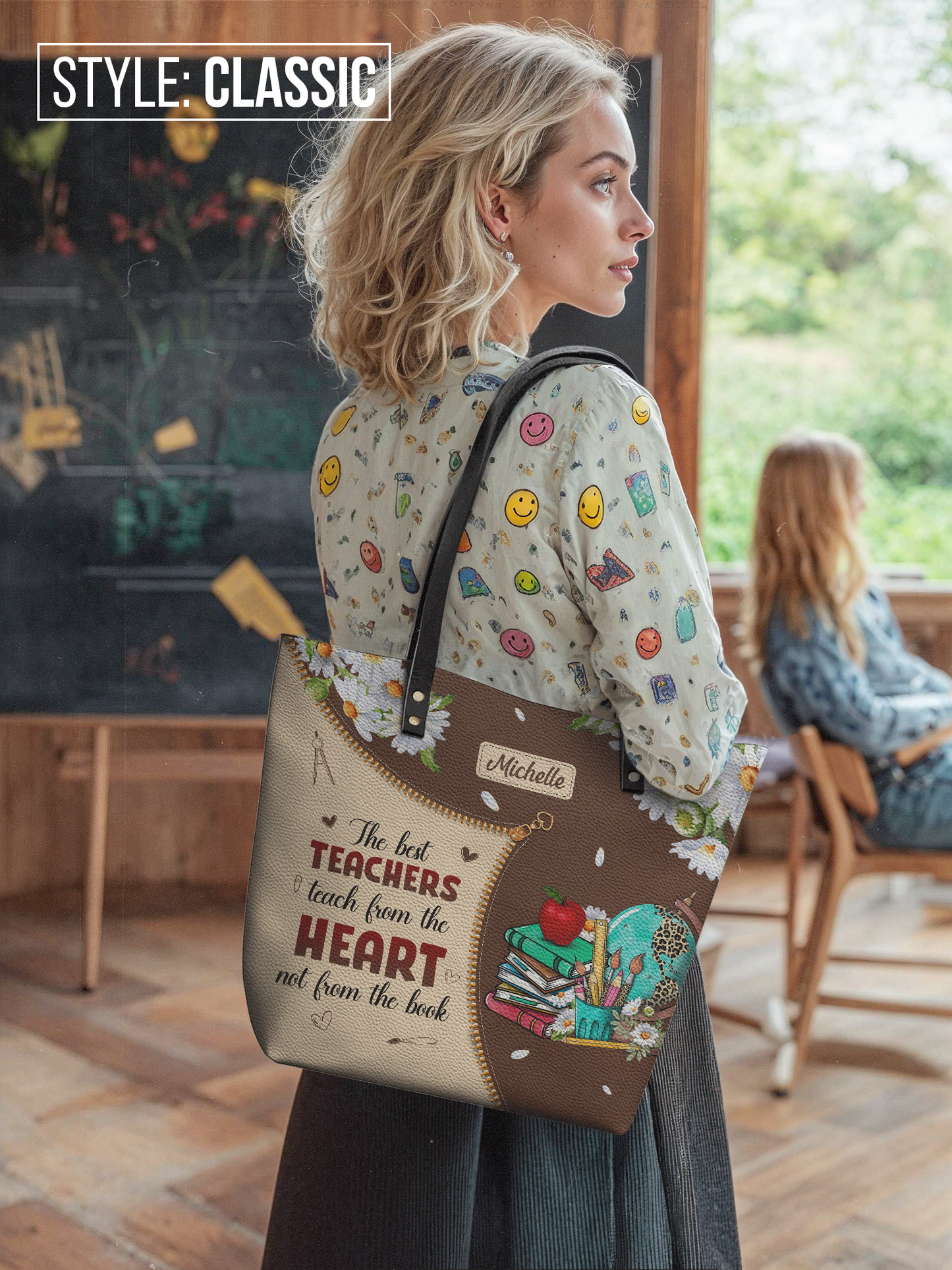 The Best Teachers Teach From The Heart Not From The Book Leather Tote Bag