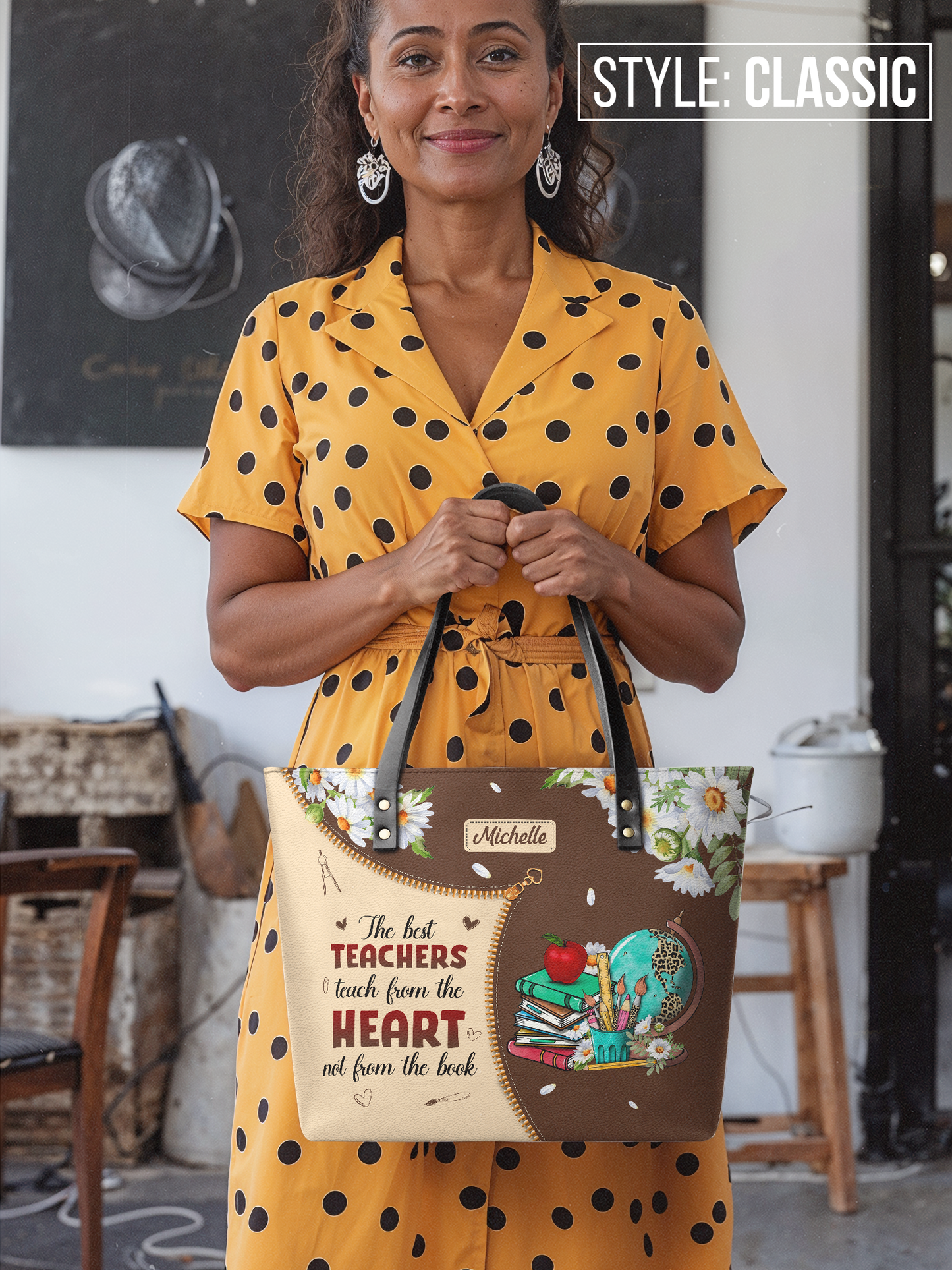 The Best Teachers Teach From The Heart Not From The Book Leather Tote Bag