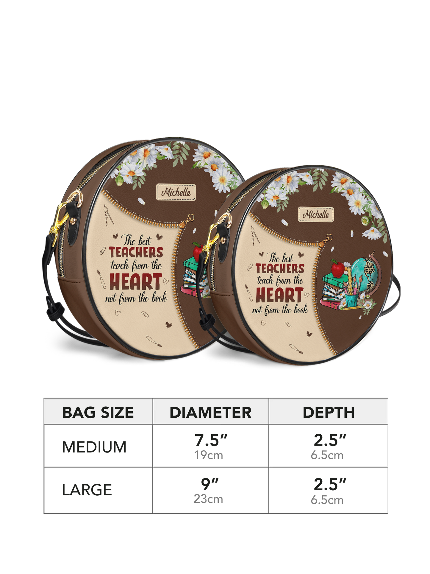 The Best Teachers Teach From The Heart Not From The Book Circle Crossbody Bag