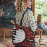 Where Words Fail Music Speaks Music Notes DNRZ30081567HH Leather Tote Bag