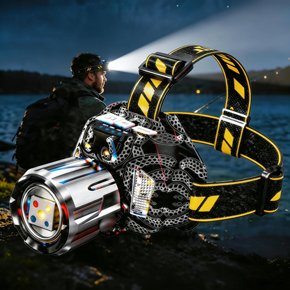 🔥MEGA DEAL 60% OFF!!⏰ 🔦 Rechargeable Multi-Light LED Headlamp, 🔋7500mAh Battery, Motion Sensor Waterproof Headlamp for Camping Hiking Hunting