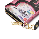 In A Lab It Is Called Chemistry In A Garage It Is Called Felony HHRZ31106011QL Zip Around Leather Wallet