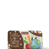 Learn A Language Share A Culture Change The World NNRZ27054795OF Zip Around Leather Wallet