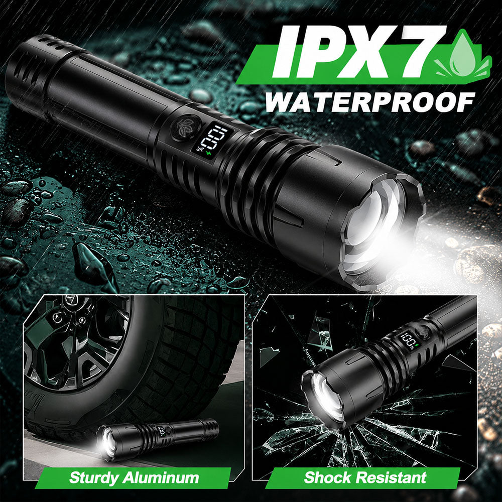 🔥BEST SALE: 70% OFF + 🎁🔦 2026 Super Bright Ultimate Tactical Flashlight,🔥1M+ Sold Worldwide, 80X Brightness, 120-Hour RUN TIME, Smart LED Display, Military-Grade CREE LED