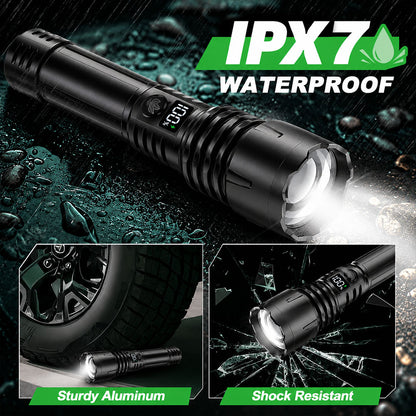 🔥BEST SALE: 70% OFF + 🎁🔦 2026 Super Bright Ultimate Tactical Flashlight,🔥1M+ Sold Worldwide, 80X Brightness, 120-Hour RUN TIME, Smart LED Display, Military-Grade CREE LED