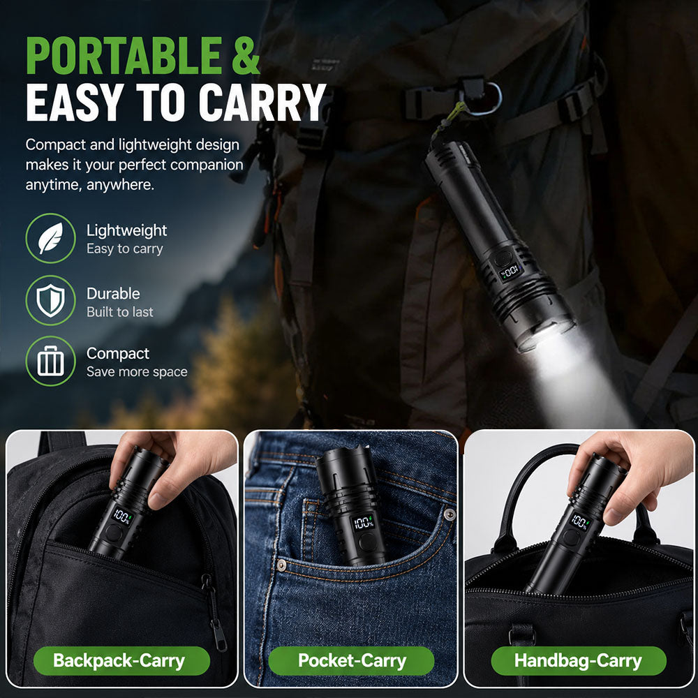 🔥BEST SALE: 70% OFF + 🎁🔦 2026 Super Bright Ultimate Tactical Flashlight,🔥1M+ Sold Worldwide, 80X Brightness, 120-Hour RUN TIME, Smart LED Display, Military-Grade CREE LED
